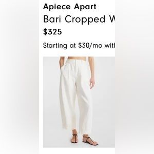 Brand new never worn a piece apart Bari cropped trouser